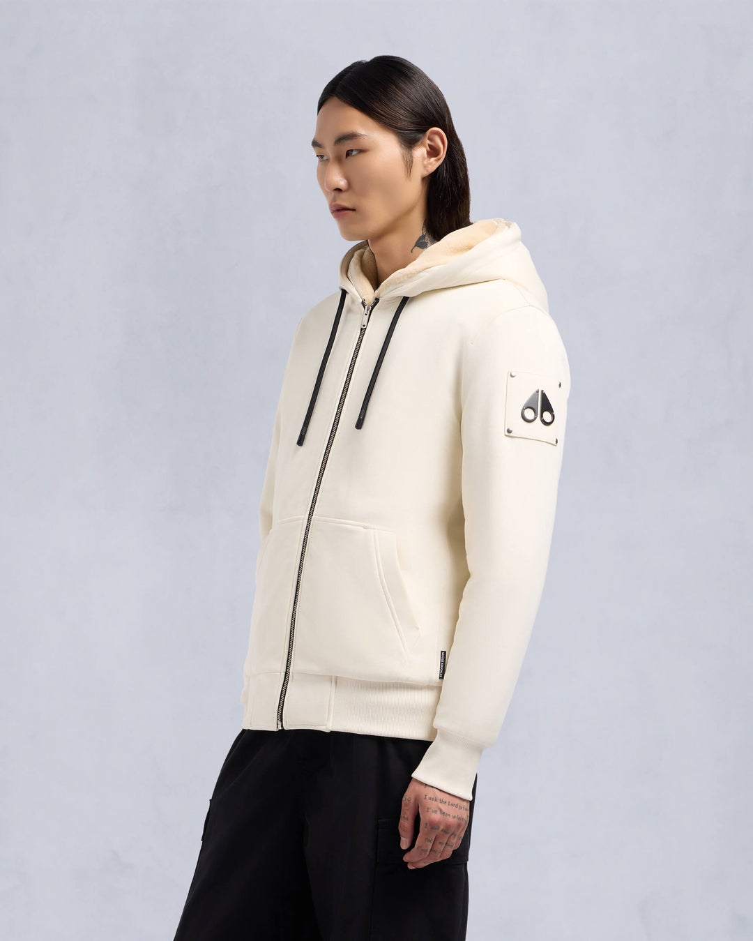 Cream Moose Knuckles Classic Bunny Men Hoodie | USA-XLHDZ8465