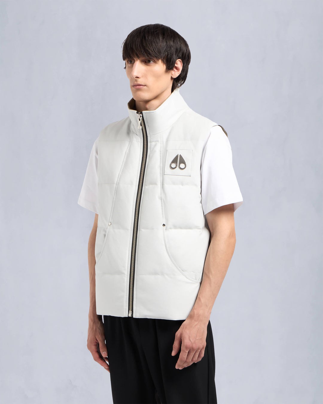 Cream Moose Knuckles Montreal Tonal Men Vest | USA-KZDMT6872