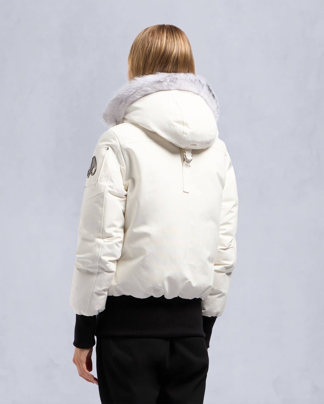 Cream Moose Knuckles Orginal Debbie Shearling Women Bomber Jacket | USA-BLJID5482