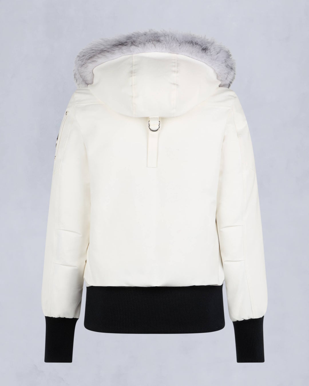 Cream Moose Knuckles Orginal Debbie Shearling Women Bomber Jacket | USA-BLJID5482