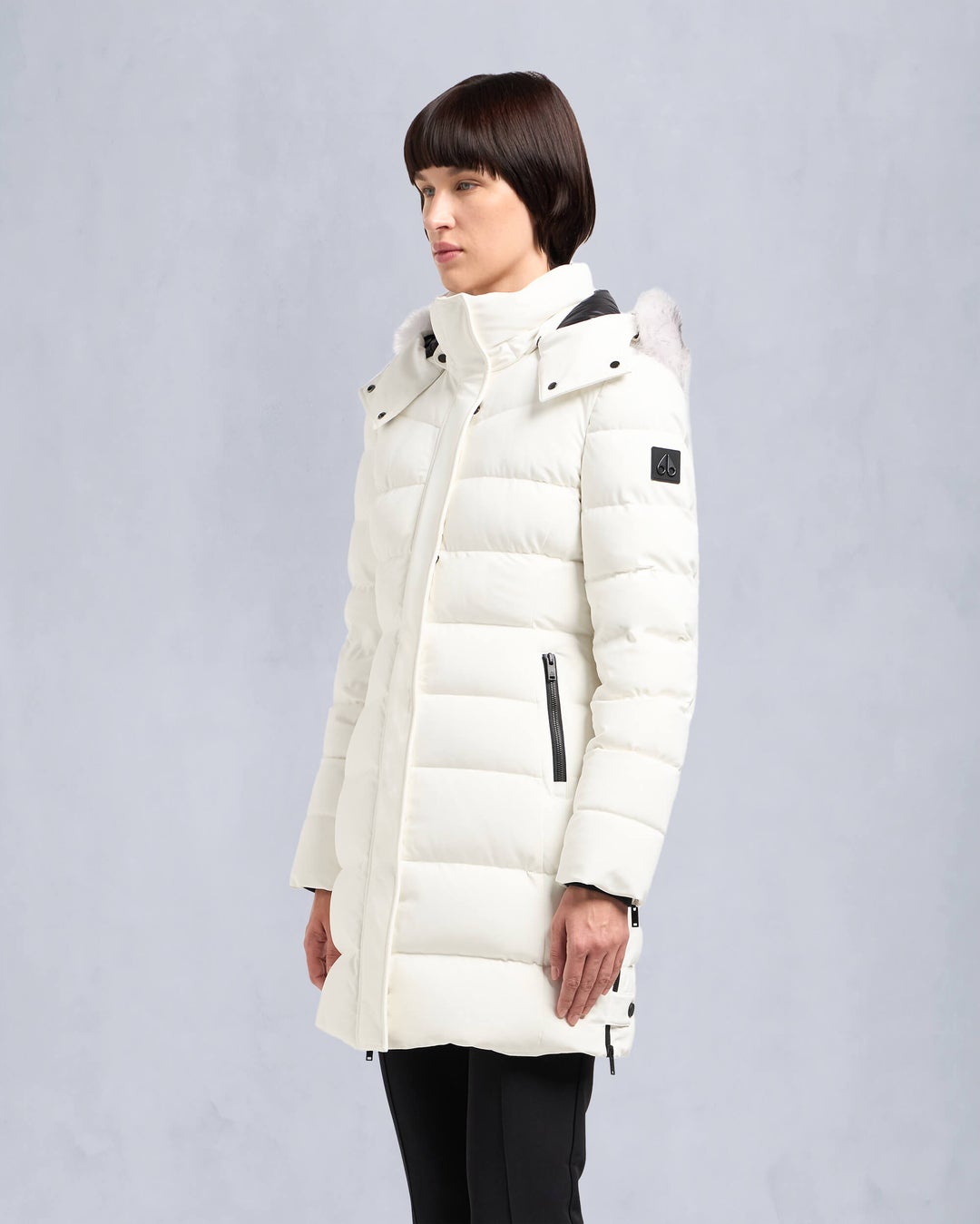 Cream Moose Knuckles Watershed Shearling Women Parka | USA-QXOSV1243