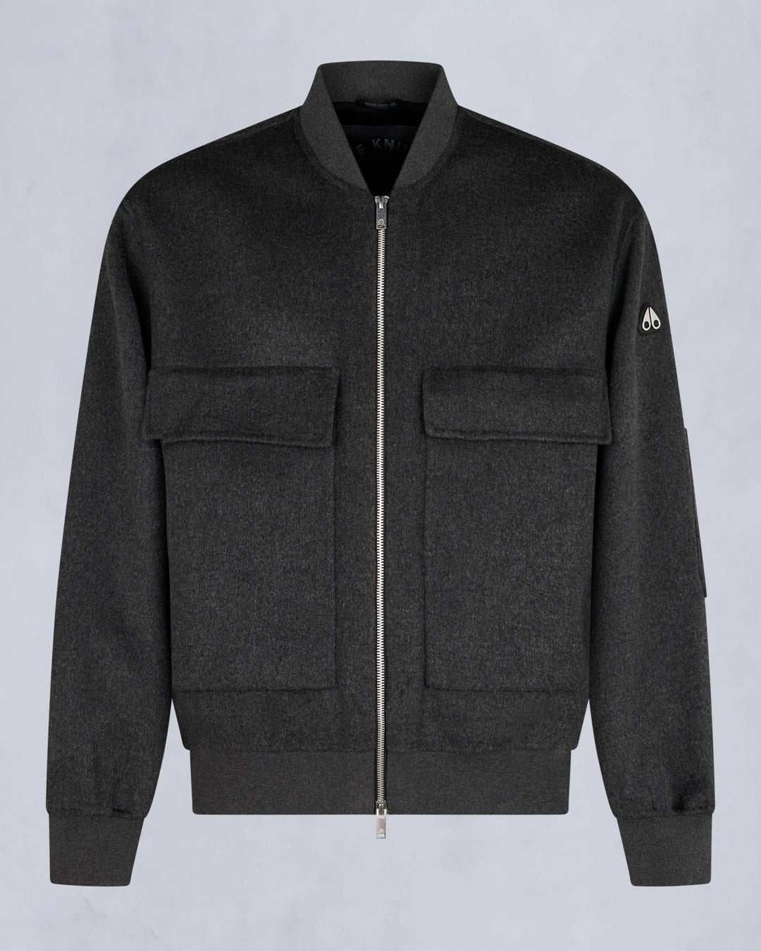 Dark Grey Moose Knuckles Alder Cashmere-wool Men Bomber Jacket | USA-UWQVI5807