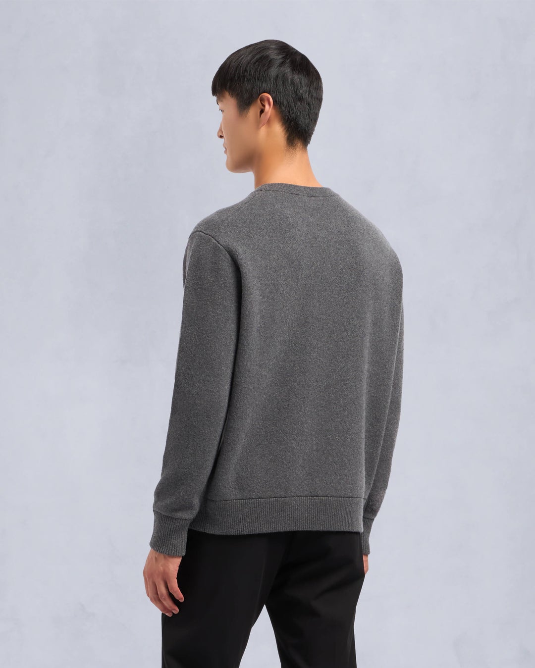 Dark Grey Moose Knuckles Jog Falls Cashmere-merino  Men Sweater | USA-DBRZF6521