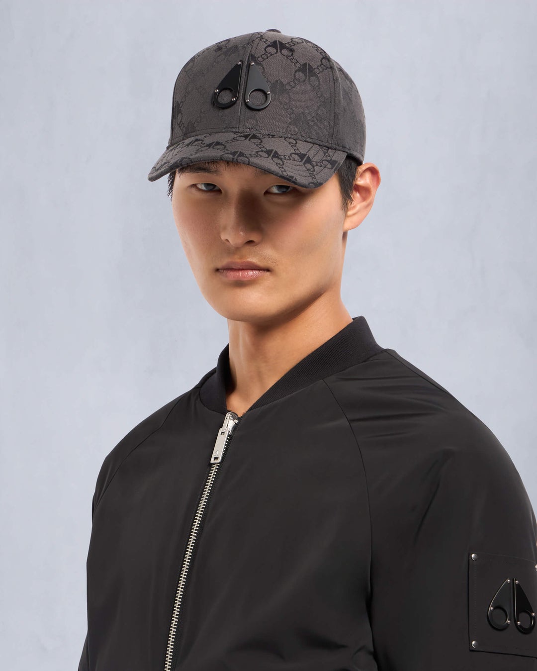 Dark Grey Moose Knuckles Monogram Logo Icon Cap | USA-CLFXO1594