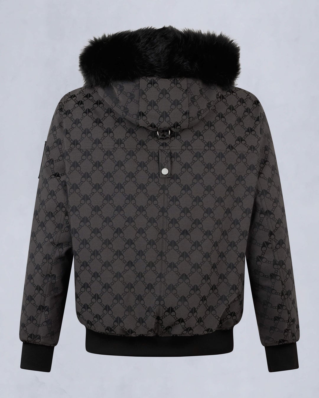 Dark Grey / Black Moose Knuckles Denali Monogram Men Bomber Jacket | USA-OQRTB6028