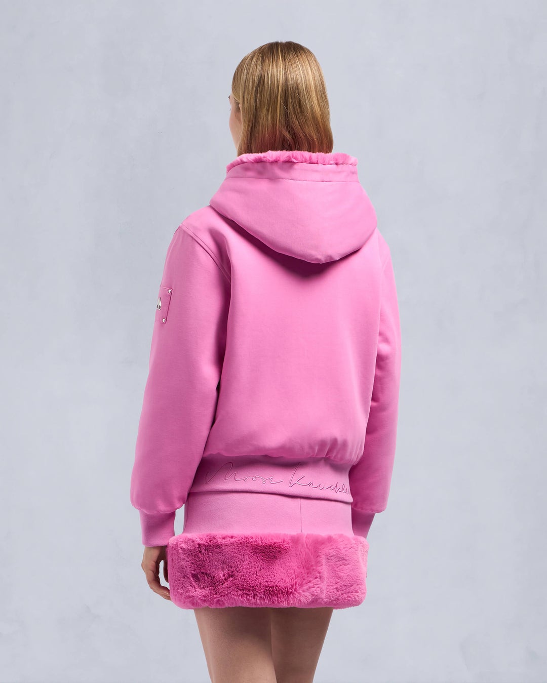 Fuchsia Moose Knuckles Mealy Reversible Bunny Women Hoodie | USA-VXOFK6280