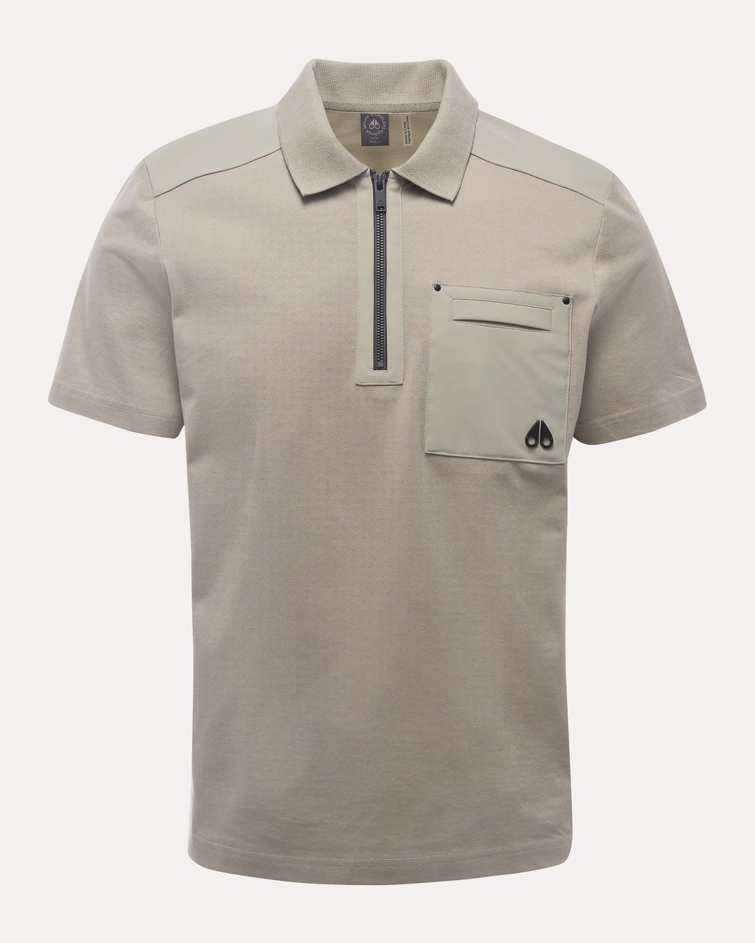 Khaki Moose Knuckles Dalon Men Polo Shirt | USA-BLTUZ3701