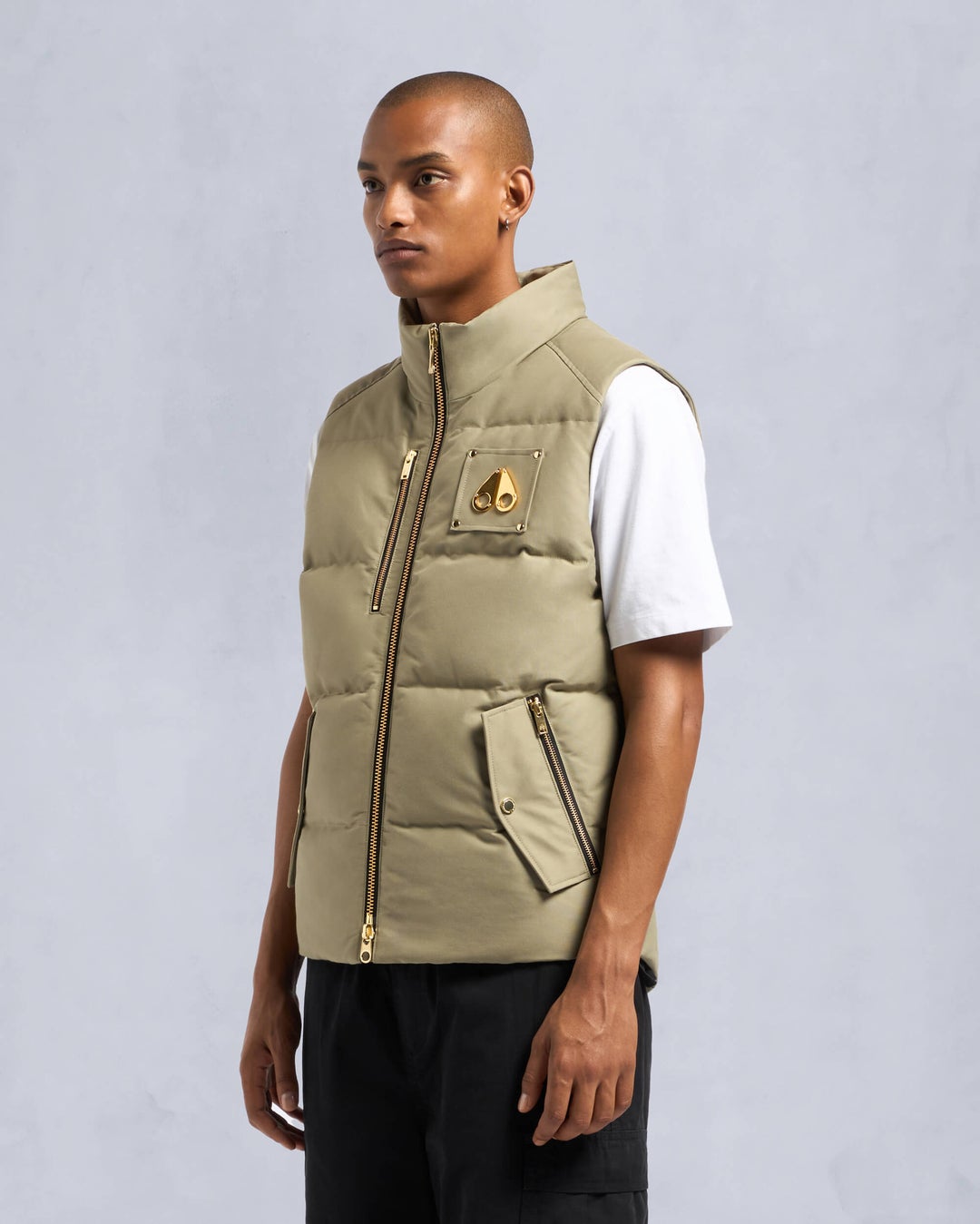 Khaki Moose Knuckles Gold Series Westmount Men Vest | USA-YPWUK2796