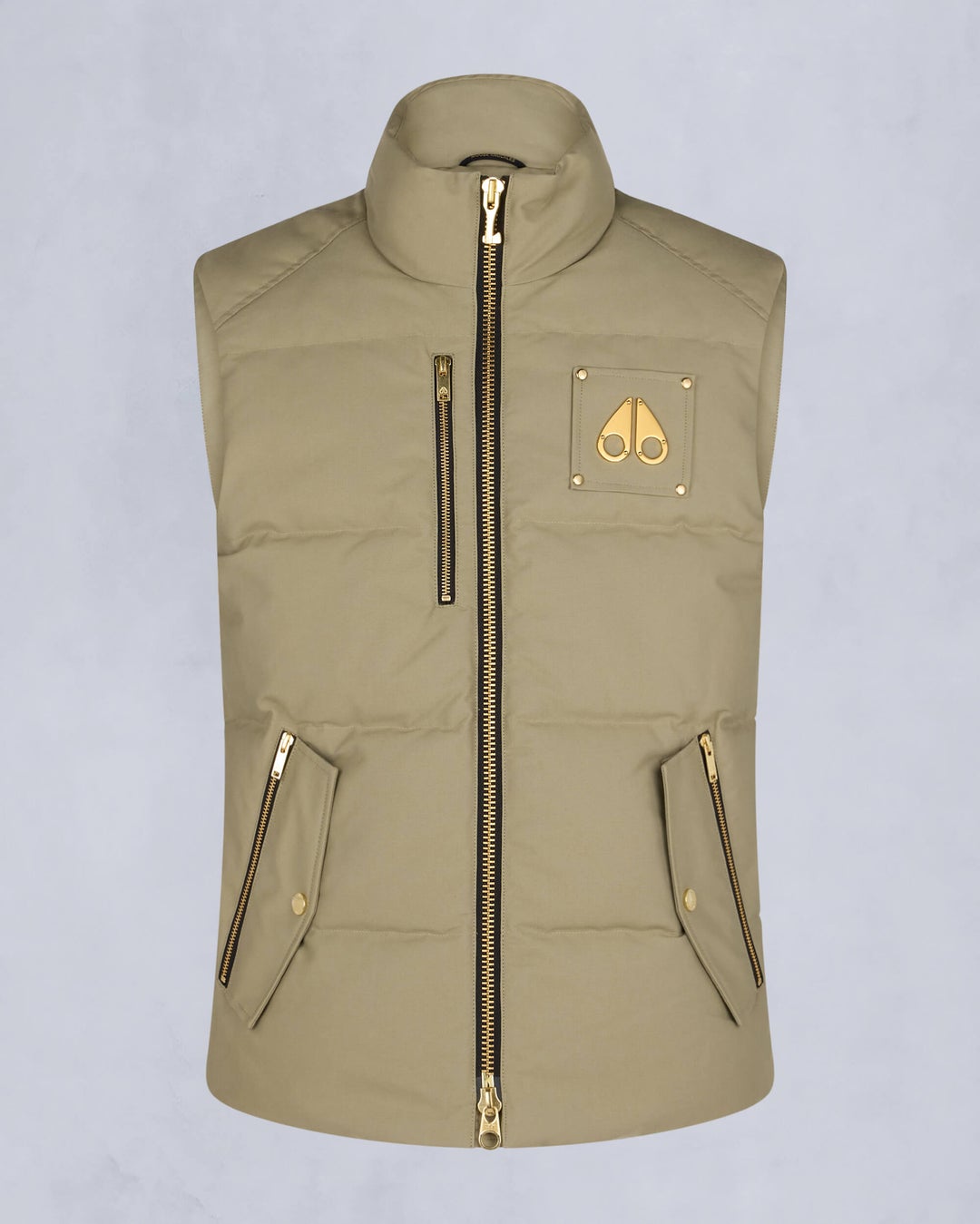 Khaki Moose Knuckles Gold Series Westmount Men Vest | USA-YPWUK2796