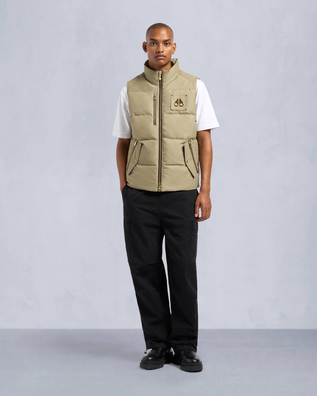 Khaki Moose Knuckles Gold Series Westmount Men Vest | USA-YPWUK2796