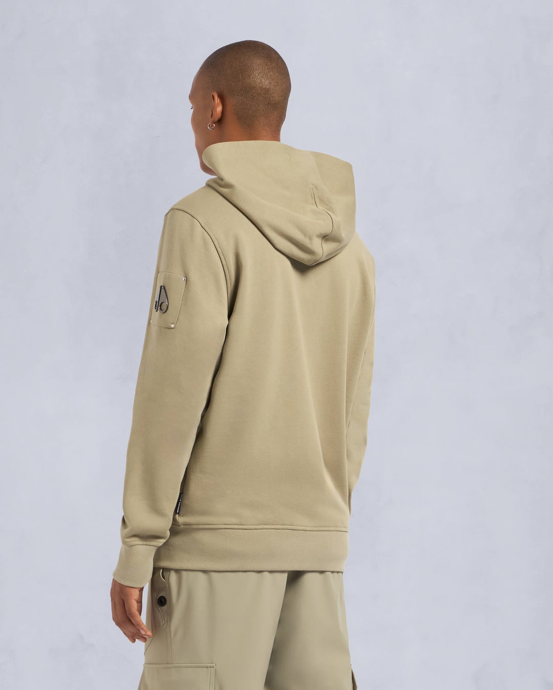 Khaki Moose Knuckles Hartsfield Zip-up Men Hoodie | USA-DIWER1357