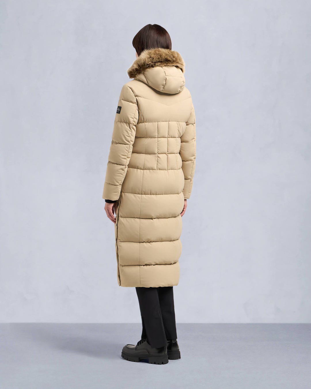 Khaki Moose Knuckles Jocada Shearling Long Women Parka | USA-AHKZN0825