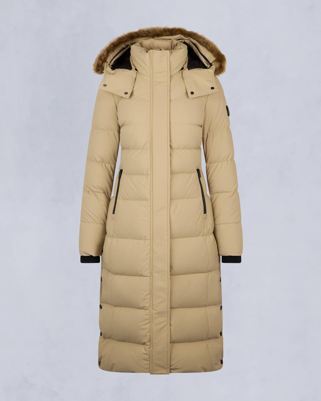 Khaki Moose Knuckles Jocada Shearling Long Women Parka | USA-AHKZN0825