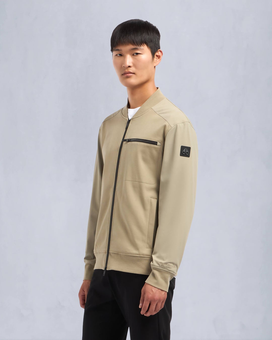 Khaki Moose Knuckles Perido Men Bomber Jacket | USA-ZDKSI8605