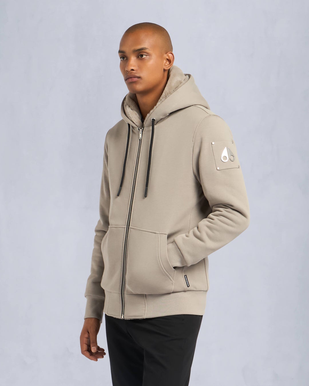 Light Beige Moose Knuckles Classic Bunny Men Hoodie | USA-EJIGW9310