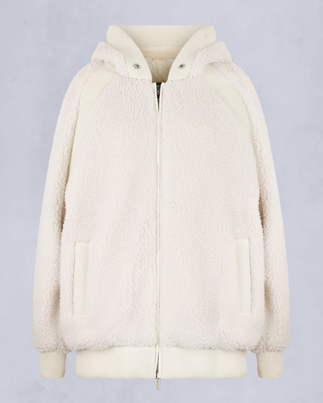 Light Beige Moose Knuckles Holland Sherpa Women Hoodie | USA-RHWEX0532