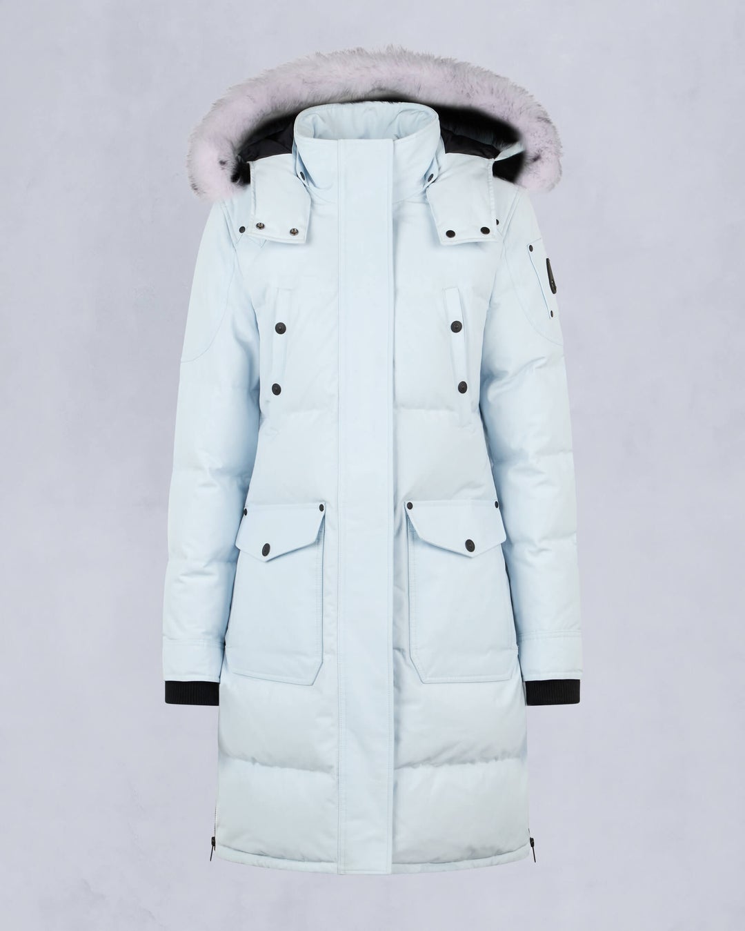 Light Blue Moose Knuckles Onyx Shearling Causapscal Women Parka | USA-NVEHX0634