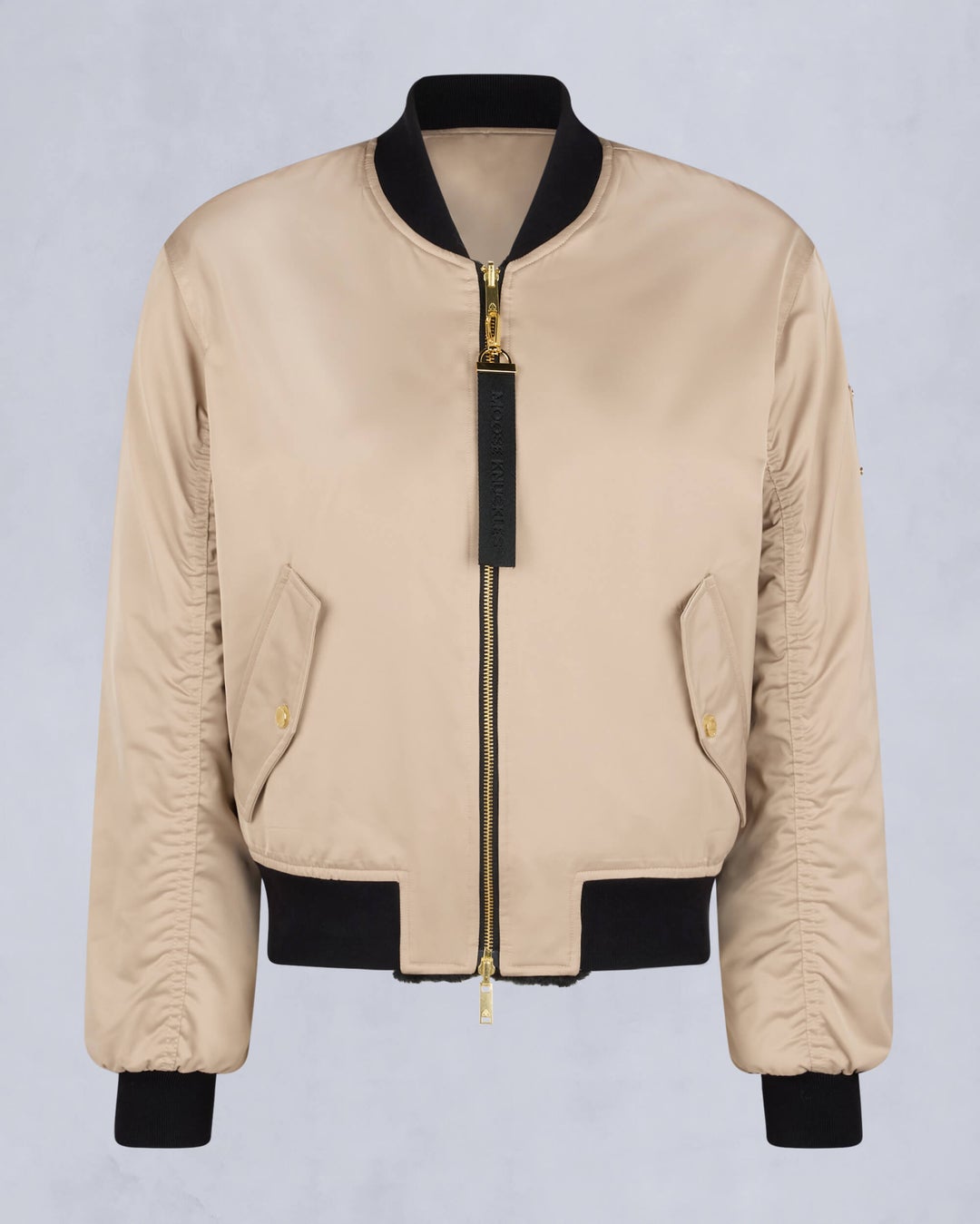 Light Brown Moose Knuckles Gold Series Reversible Jet Women Bomber Jacket | USA-ZTXFD6289