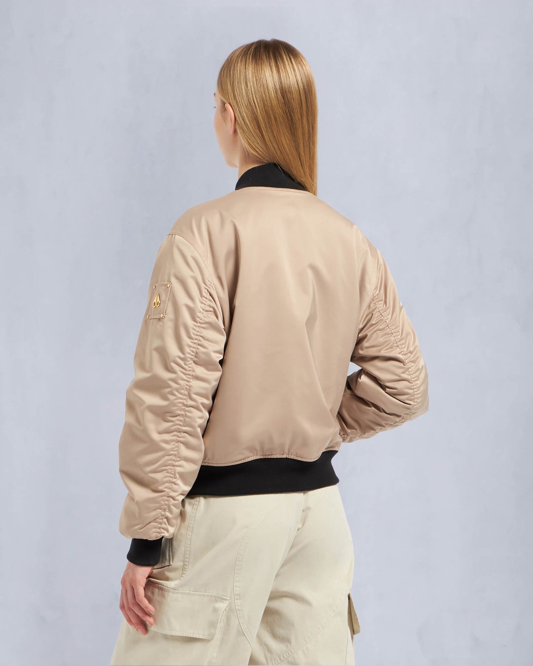 Light Brown Moose Knuckles Gold Series Reversible Jet Women Bomber Jacket | USA-ZTXFD6289