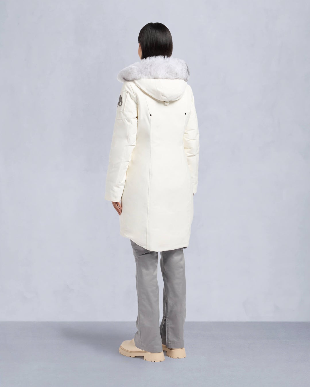 Light Cream Moose Knuckles Original Shearling Stirling Women Parka | USA-HYBXN2107