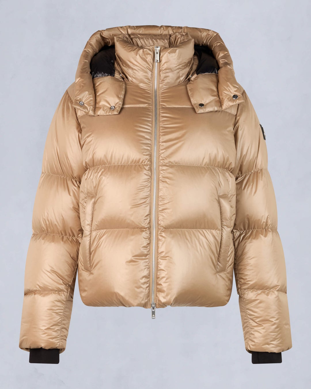 Light Gold Moose Knuckles Moonstone Down Women Puffer Jacket | USA-XKHJG9804