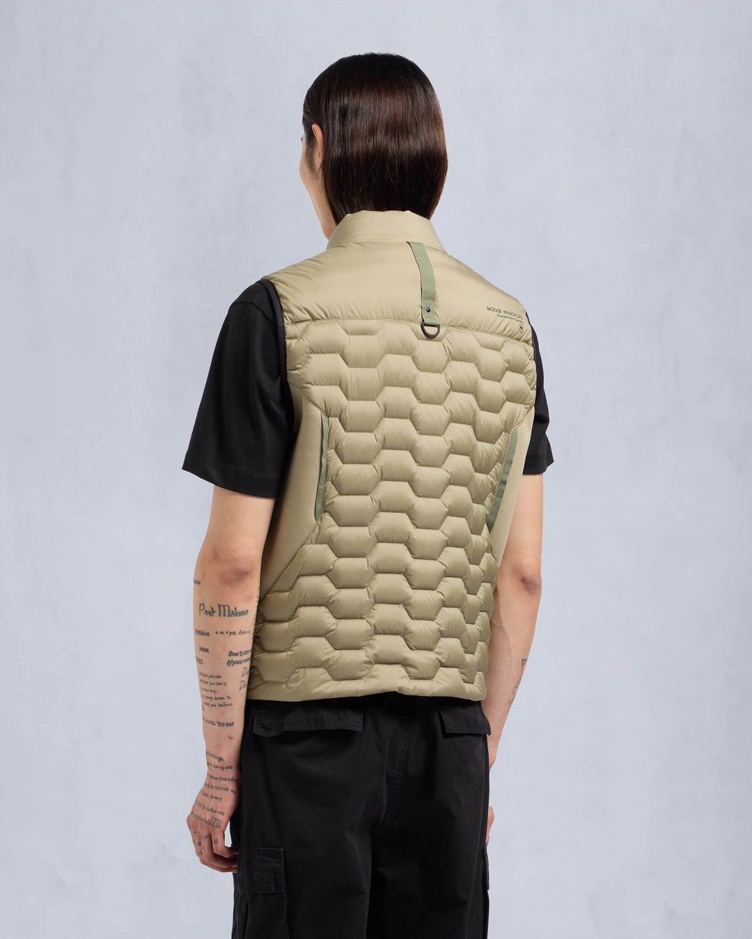 Light Khaki Moose Knuckles Granite Down Hybrid Men Vest | USA-BLTPF3892