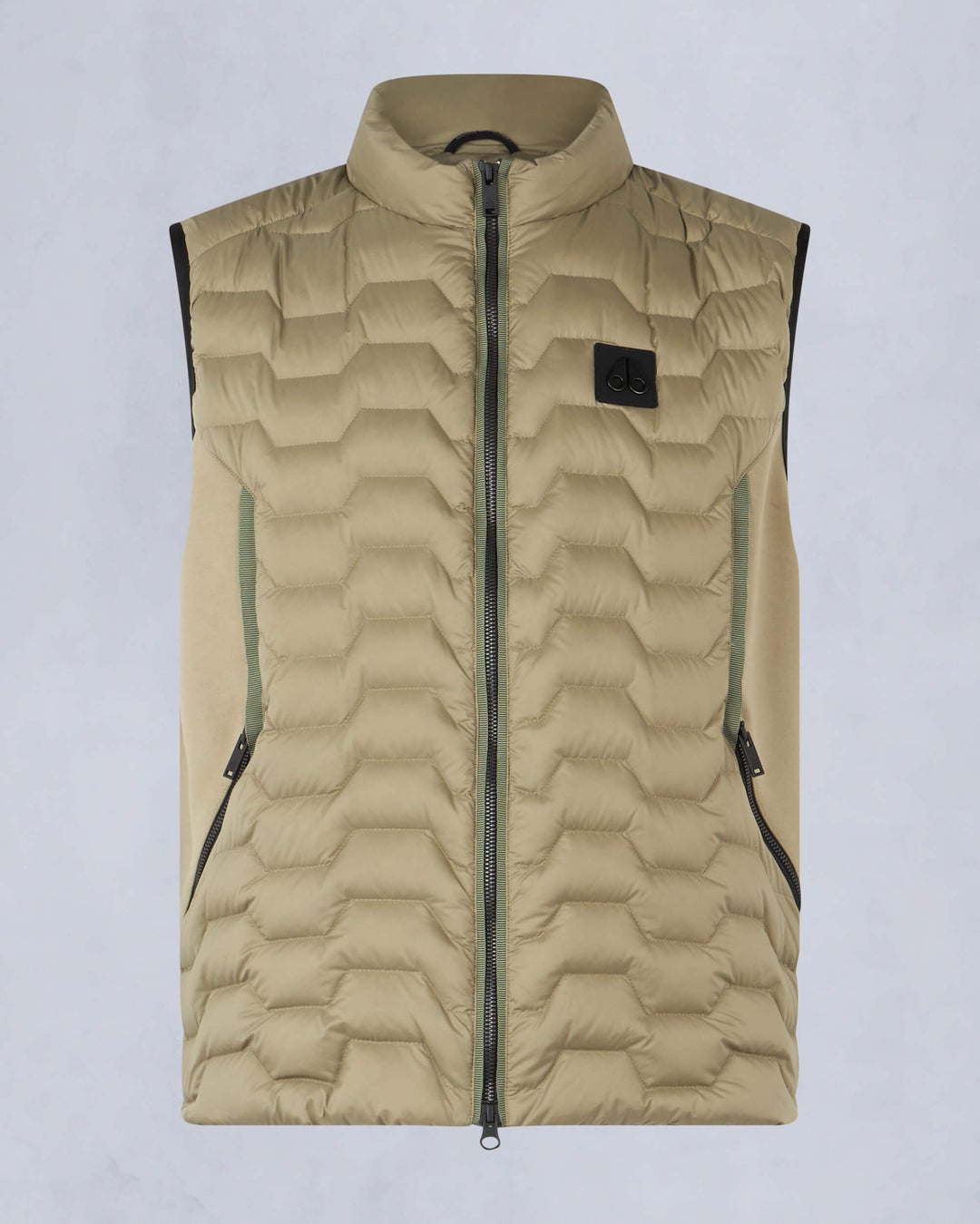 Light Khaki Moose Knuckles Granite Down Hybrid Men Vest | USA-BLTPF3892