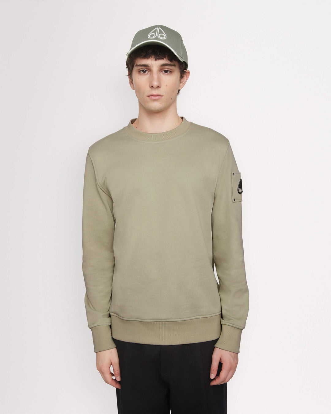 Light Khaki Moose Knuckles Harstfield Men Sweatshirt | USA-VXUPE2976