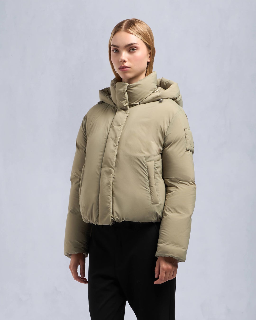 Light Olive Moose Knuckles Duvet Koya Women Puffer Jacket | USA-RJHFS2671