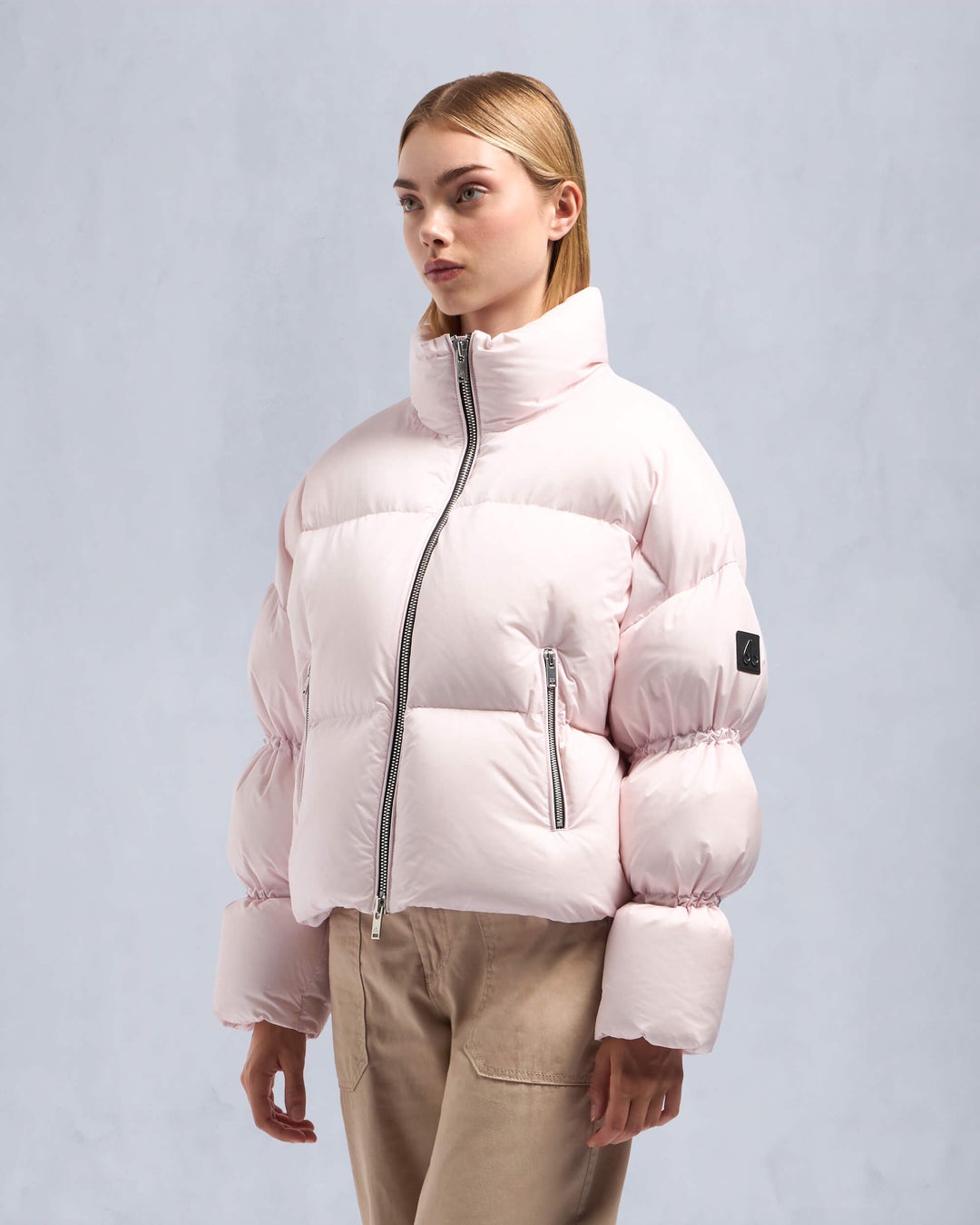 Light Rose Moose Knuckles Agate Puffer Women Down Jacket | USA-DAZJT9801