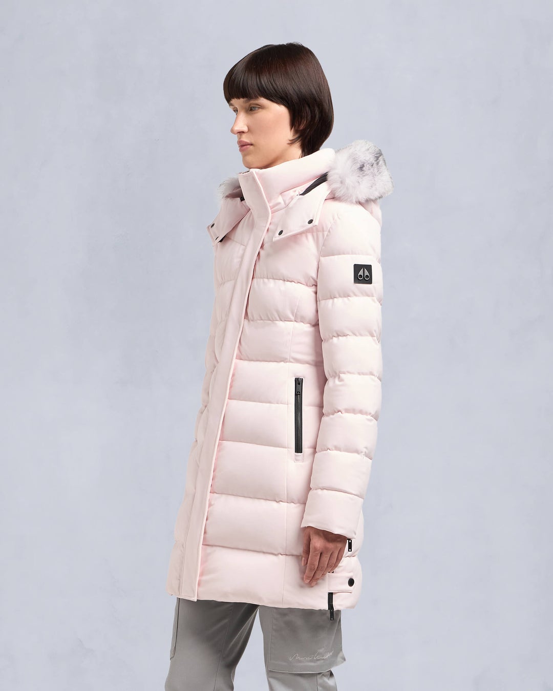 Light Rose Moose Knuckles Watershed Shearling Women Parka | USA-DMCRP0276