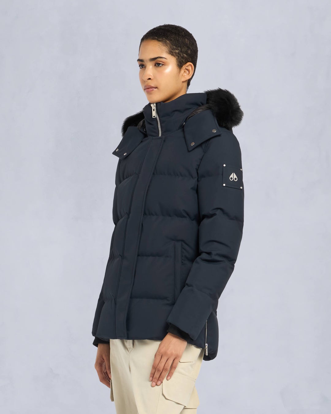 Navy Moose Knuckles Cloud Shearling 3q Women Winter Jacket | USA-HPRUN3064