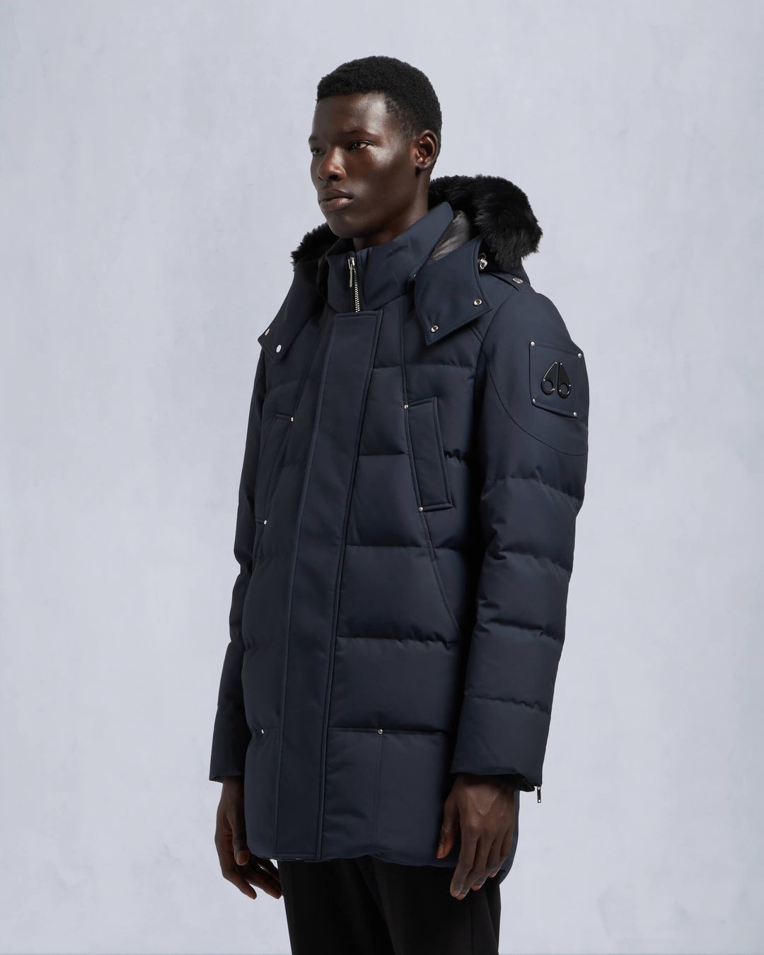 Navy Moose Knuckles Cloud Shearling Men Parka | USA-QIOWG7680