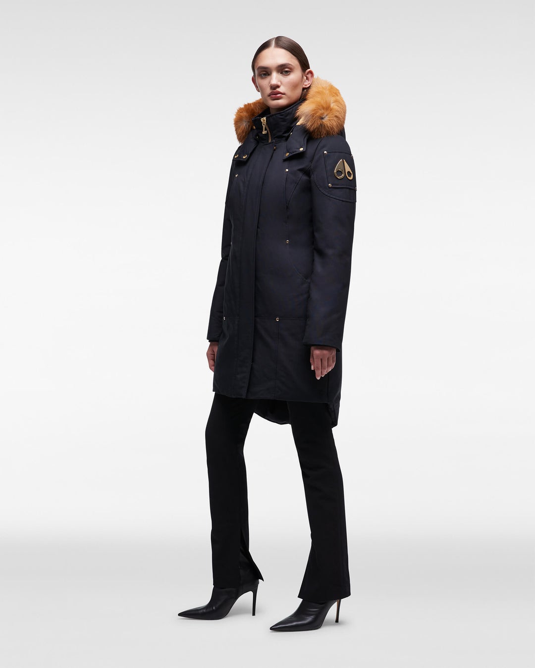 Navy Moose Knuckles Gold Stirling Fur Women Parka | USA-UYXWR5968