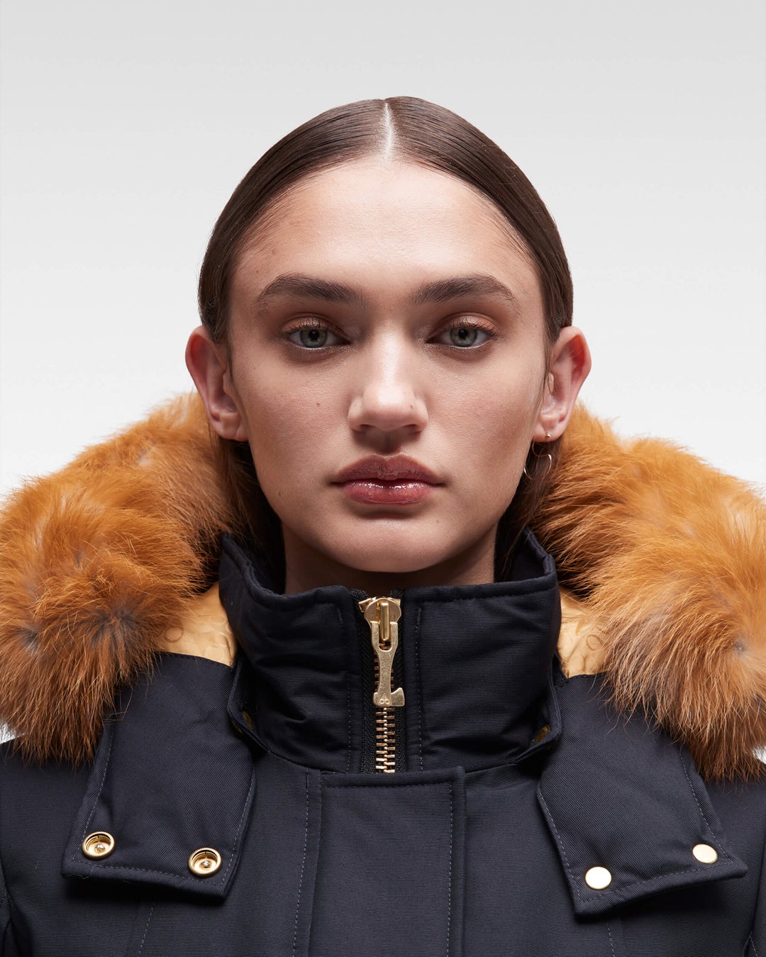 Navy Moose Knuckles Gold Stirling Fur Women Parka | USA-UYXWR5968