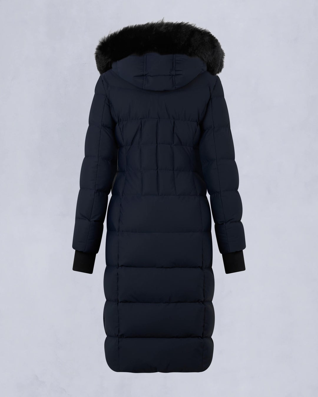 Navy Moose Knuckles Jocada Shearling Long Women Parka | USA-TMVOU0934