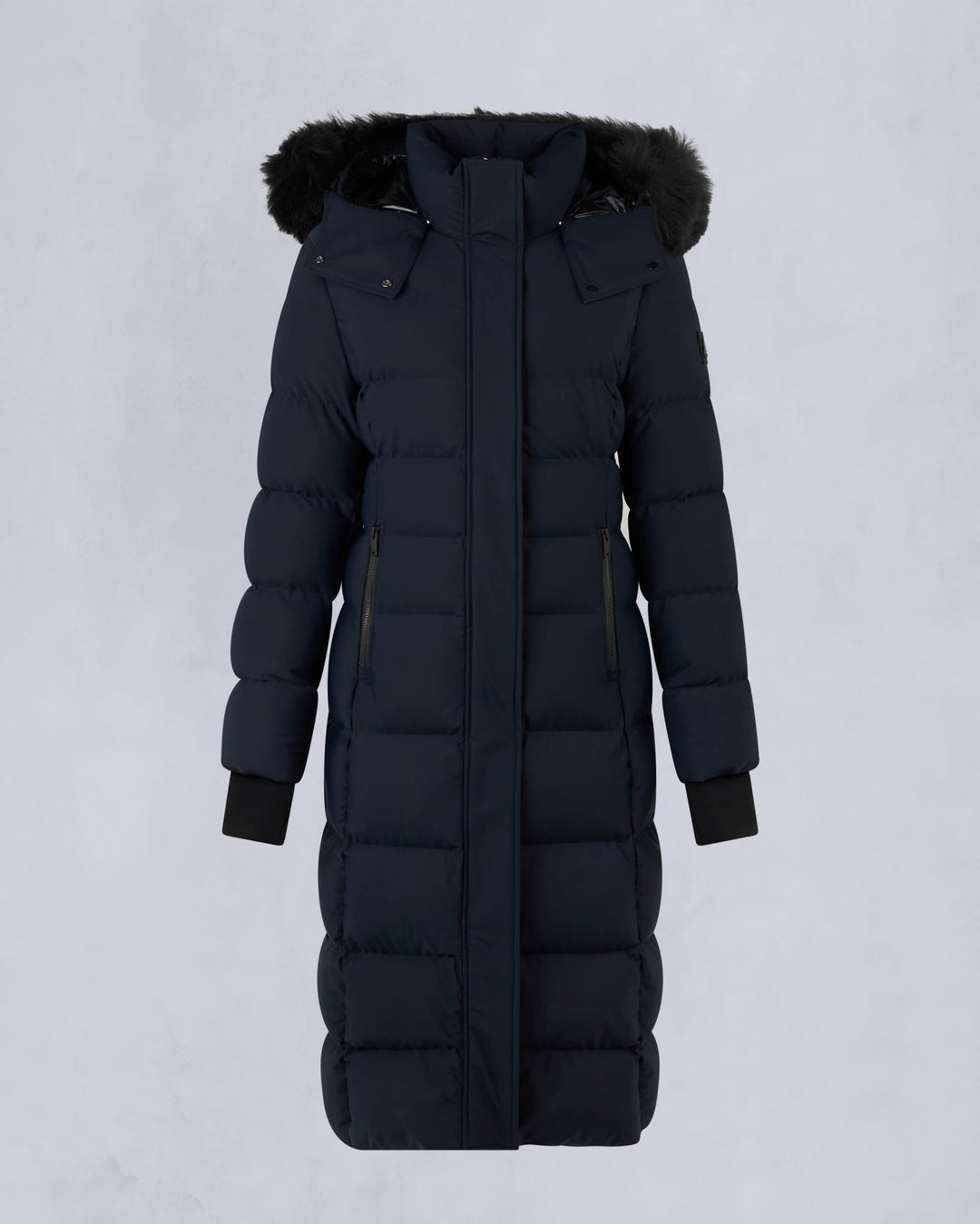 Navy Moose Knuckles Jocada Shearling Long Women Parka | USA-TMVOU0934