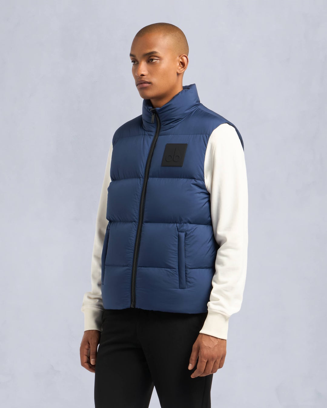 Navy Moose Knuckles Kings Down Men Puffer Vest | USA-VFINP4095