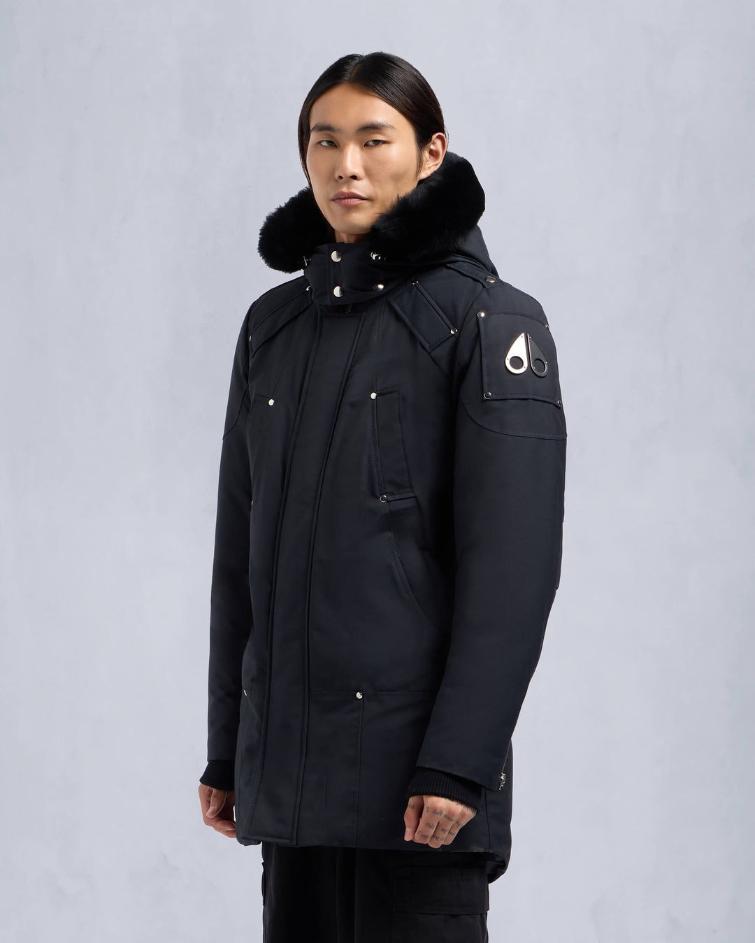 Navy Moose Knuckles Original Shearling Stirling Men Parka | USA-TIRFH6319