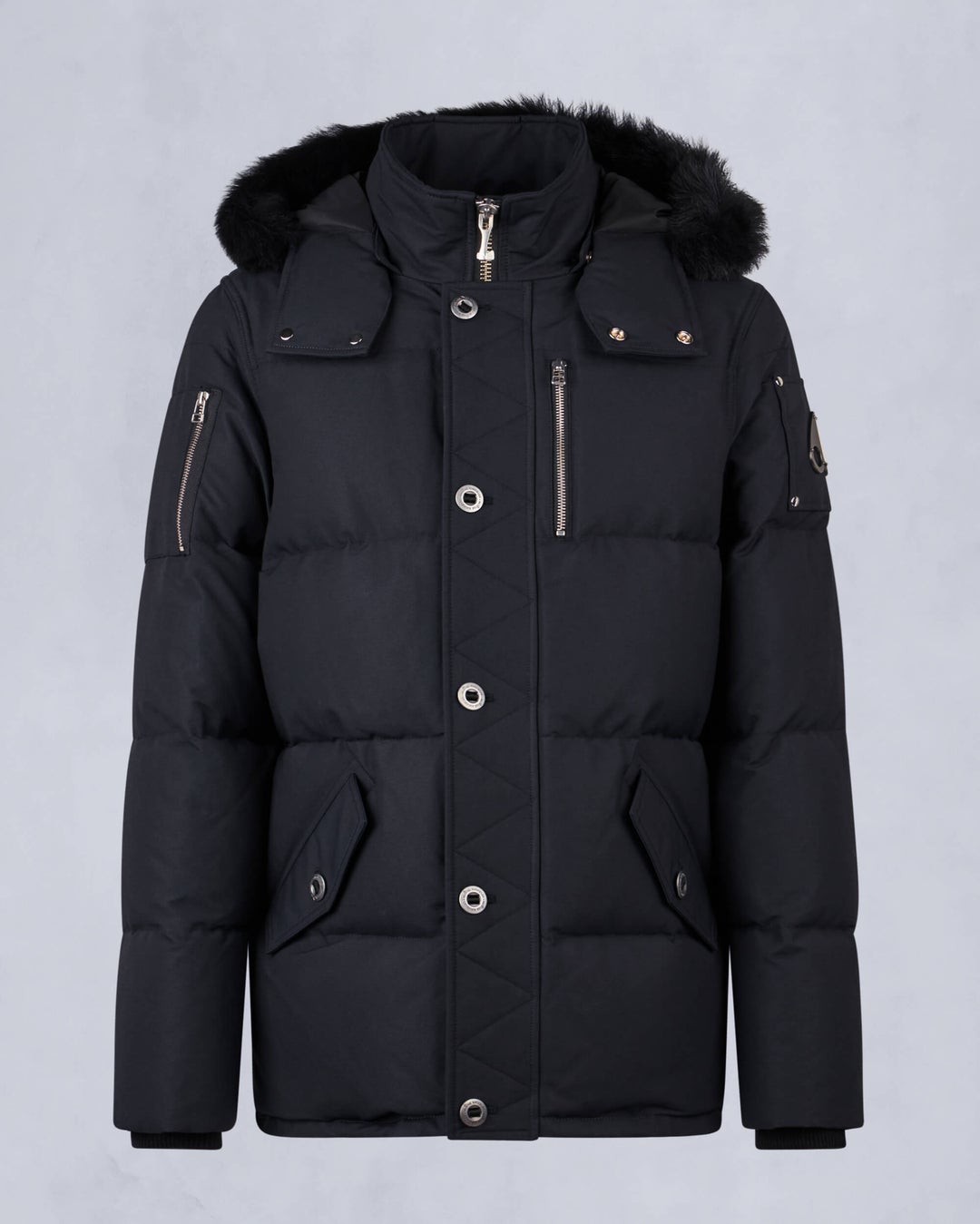 Navy / Black Moose Knuckles Original Shearling 3q Men Winter Jacket | USA-ZQYCO0593