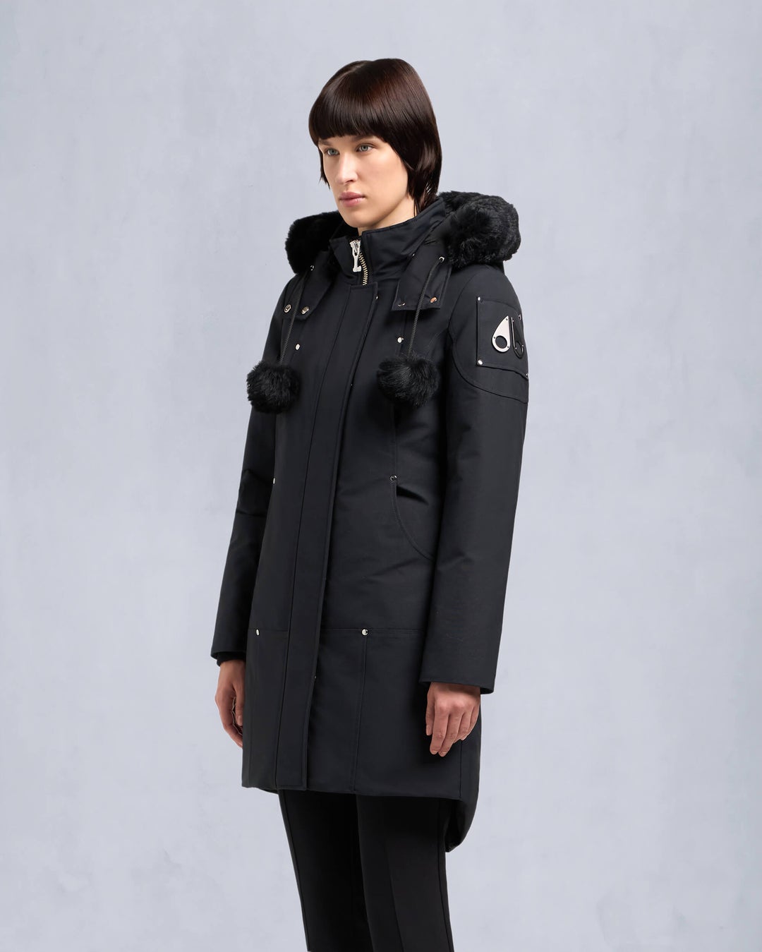 Navy / Black Moose Knuckles Original Shearling Stirling Women Parka | USA-RZCSP8257