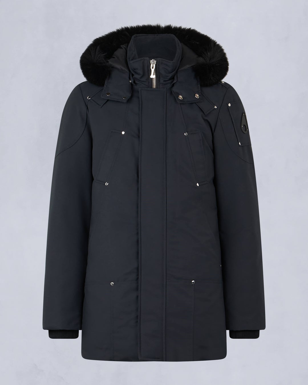 Navy / Black Moose Knuckles Original Stirling Fur Men Parka | USA-RAYJL7045