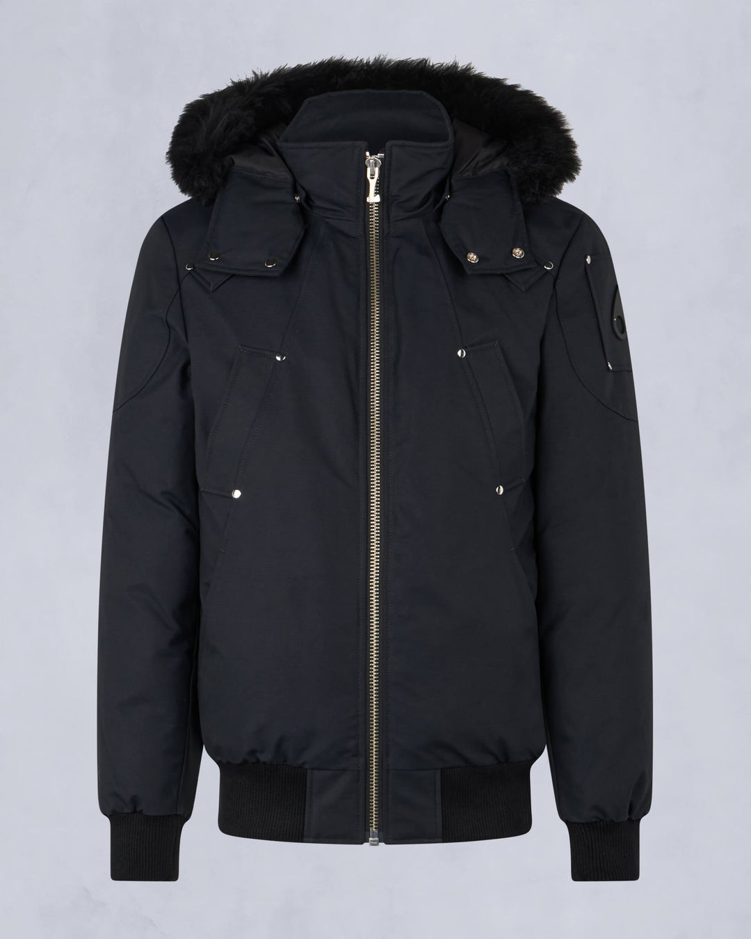 Navy / Black Moose Knuckles Originals Shearling Ballistic Men Bomber Jacket | USA-UZEBP9245