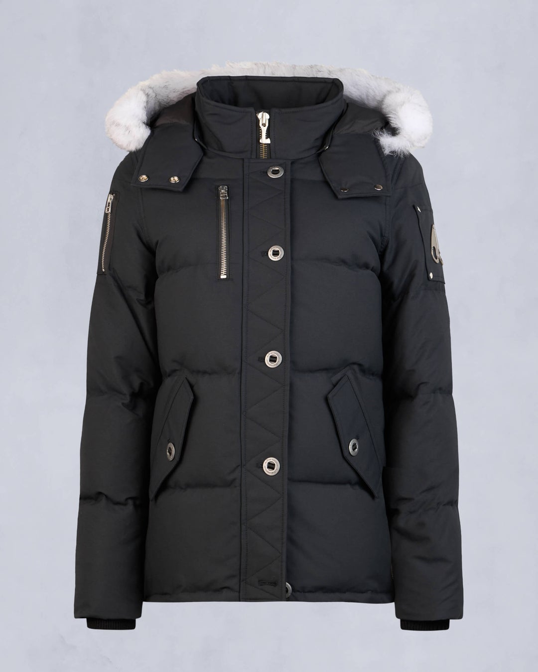 Navy / Grey Moose Knuckles Original Shearling 3q Women Winter Jacket | USA-BVGRS7509