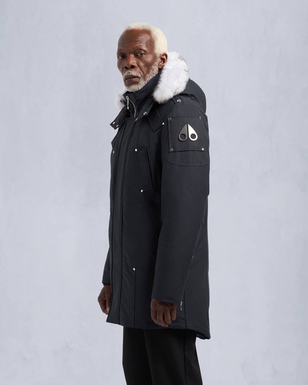 Navy / White Moose Knuckles Original Shearling Stirling Men Parka | USA-WSEZG6914