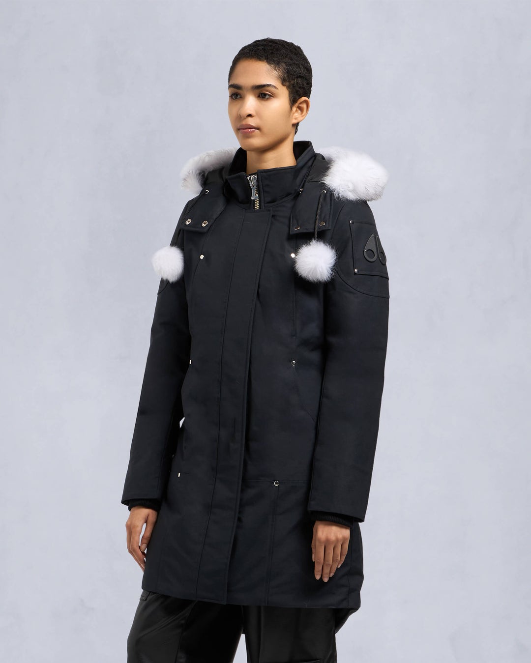 Navy / White Moose Knuckles Original Shearling Stirling Women Parka | USA-MGYFS4753