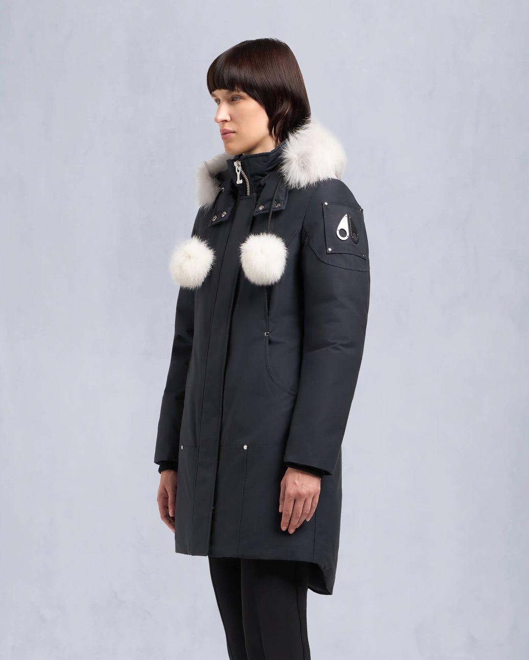 Navy / White Moose Knuckles Original Stirling Fur Women Parka | USA-OAXFK7891