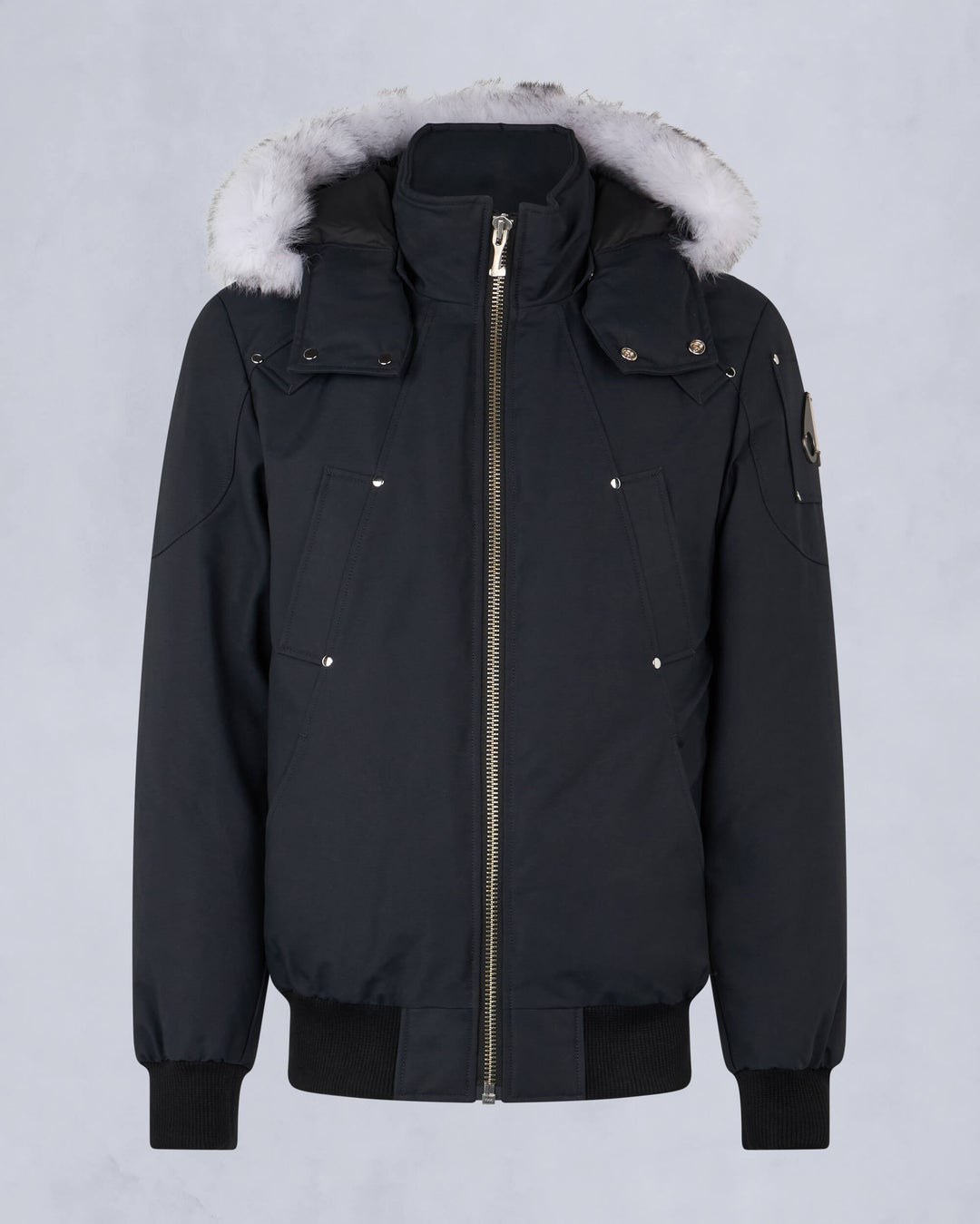 Navy / White Moose Knuckles Originals Shearling Ballistic Men Bomber Jacket | USA-CYQPD2048