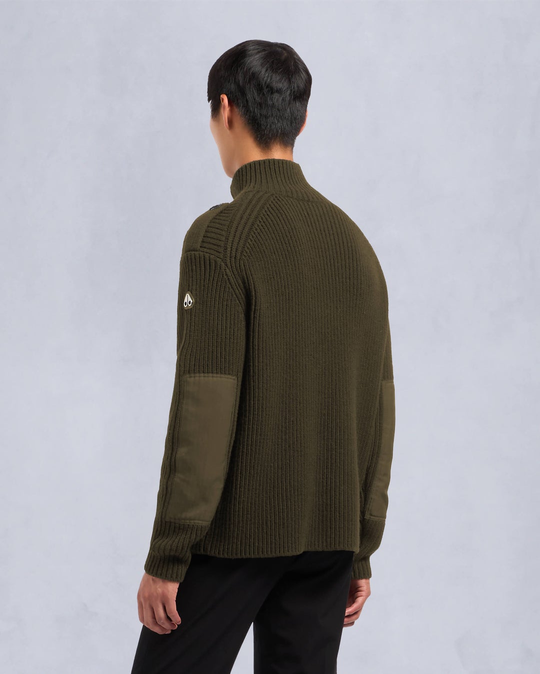 Olive Moose Knuckles Ackley Mock Men Sweater | USA-LWHSY9768