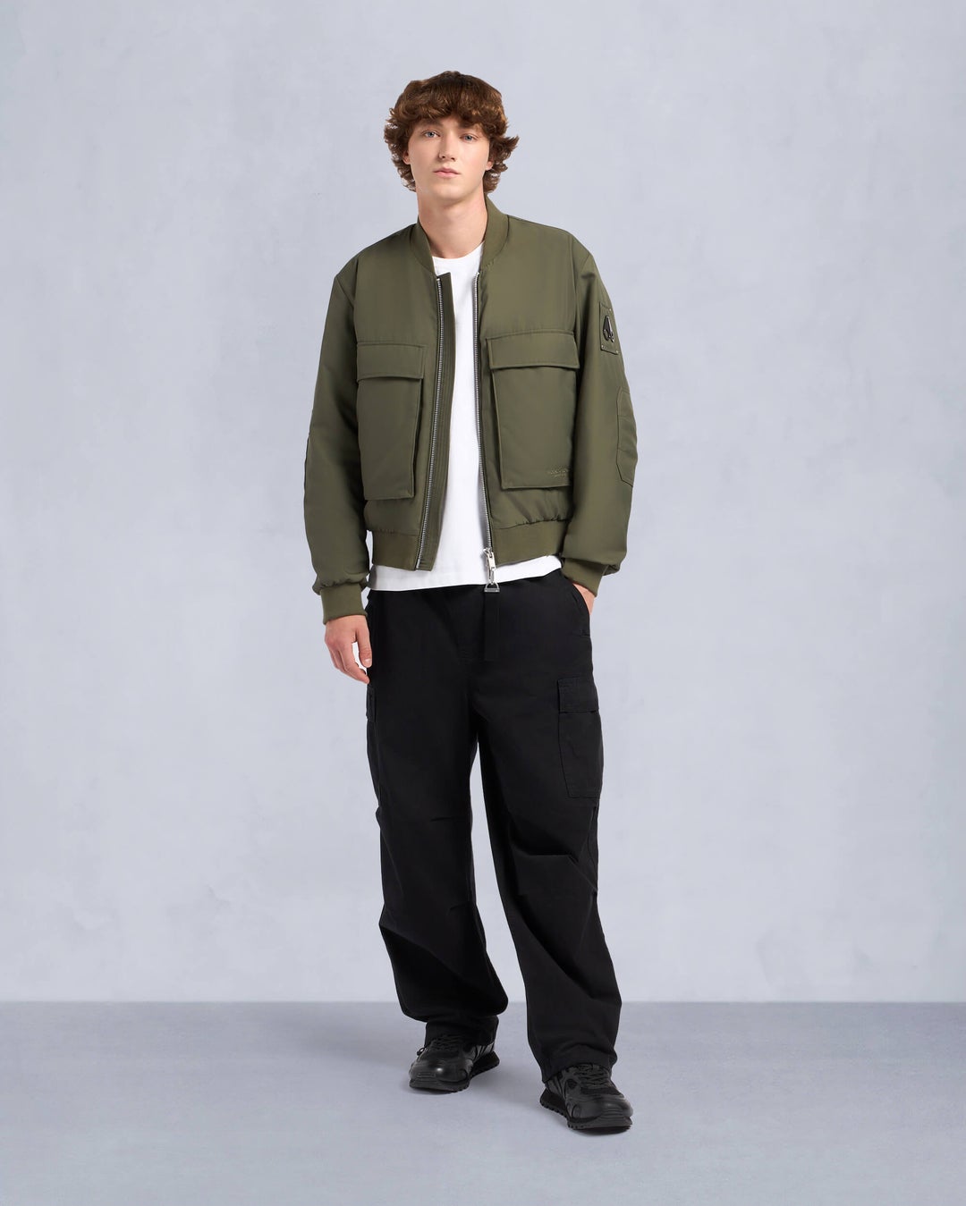 Olive Moose Knuckles Alder Twill Men Bomber Jacket | USA-PVOXH8763